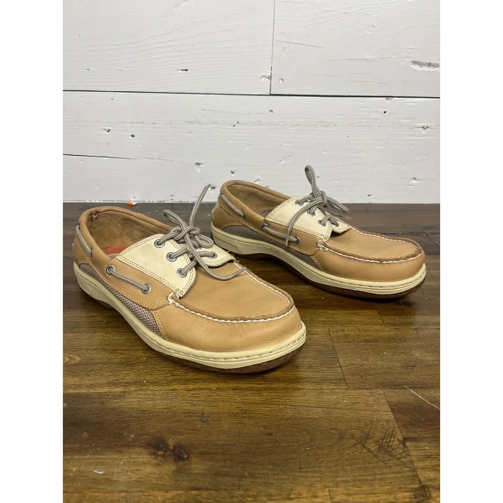 Sperry Top-Sider Mens Billfish Boat Shoes Tan Beige Leather 8.5W 0799023